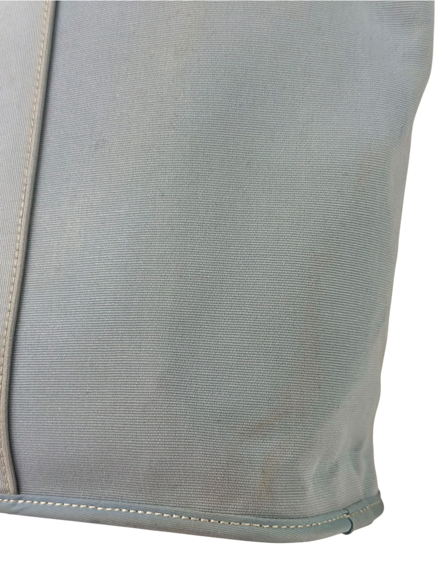 Hermes Light Blue Canvas Leather Trim Cabag Elan Tote