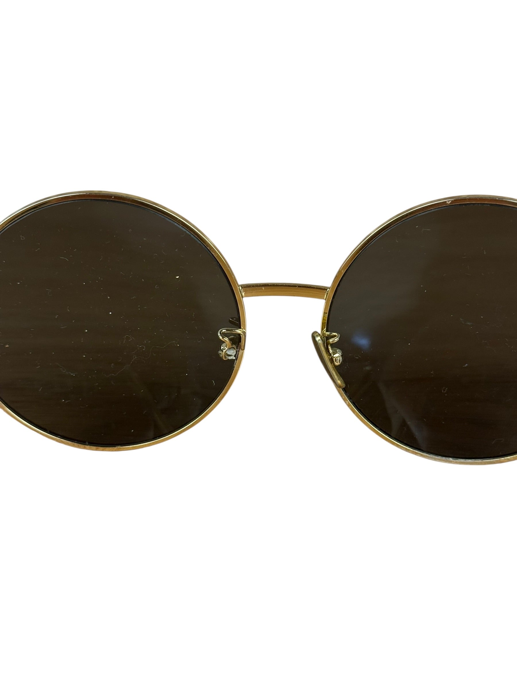 Celine Vintage Gold Round Frame Sunglasses