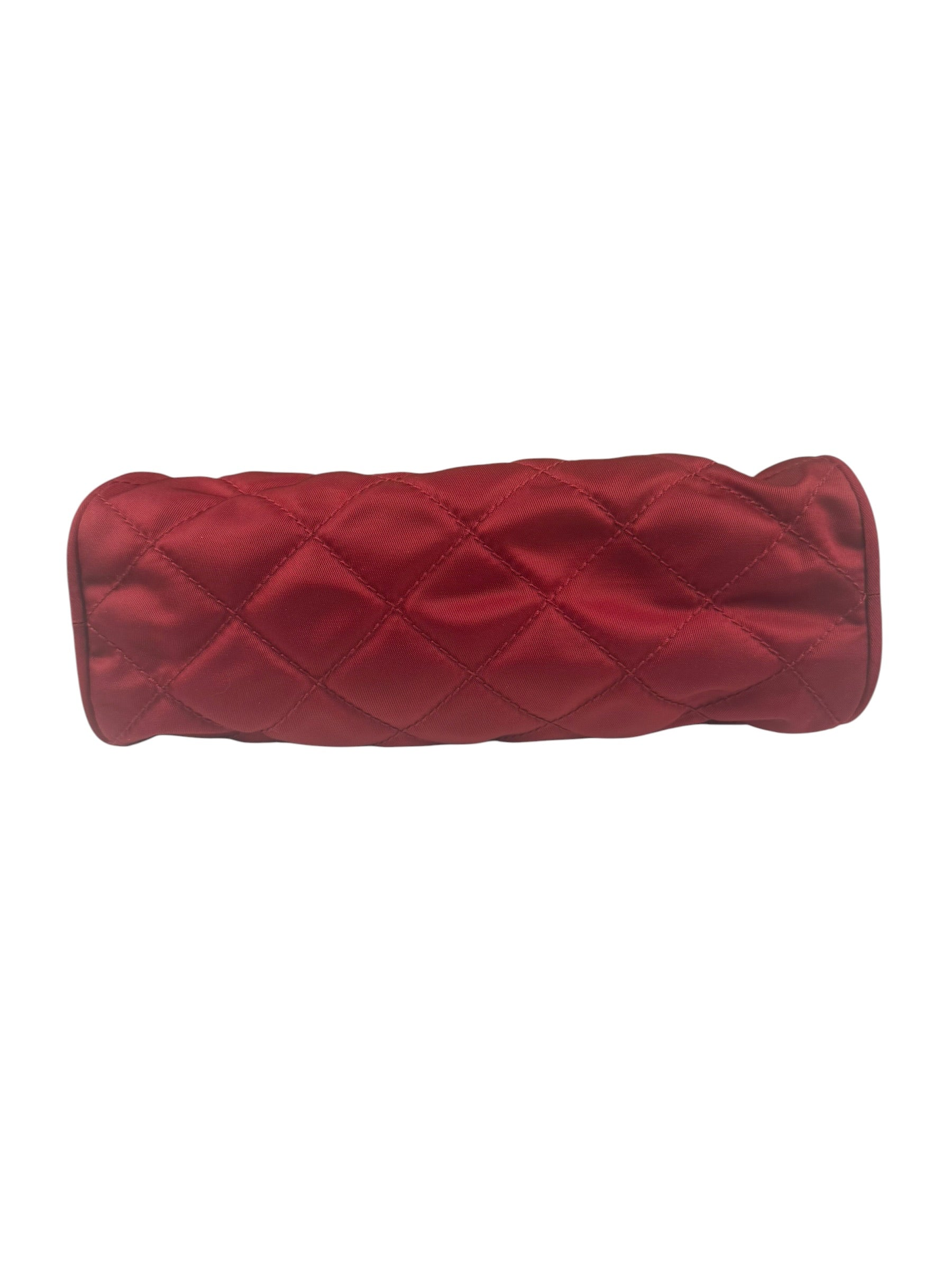 Prada Vintage Red Quilted Nylon Pouch MV599