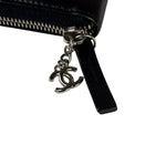 Chanel Black Leather Votez Coco Zip-Around Wallet 2014