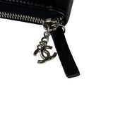 Chanel Black Leather Votez Coco Zip-Around Wallet 2014