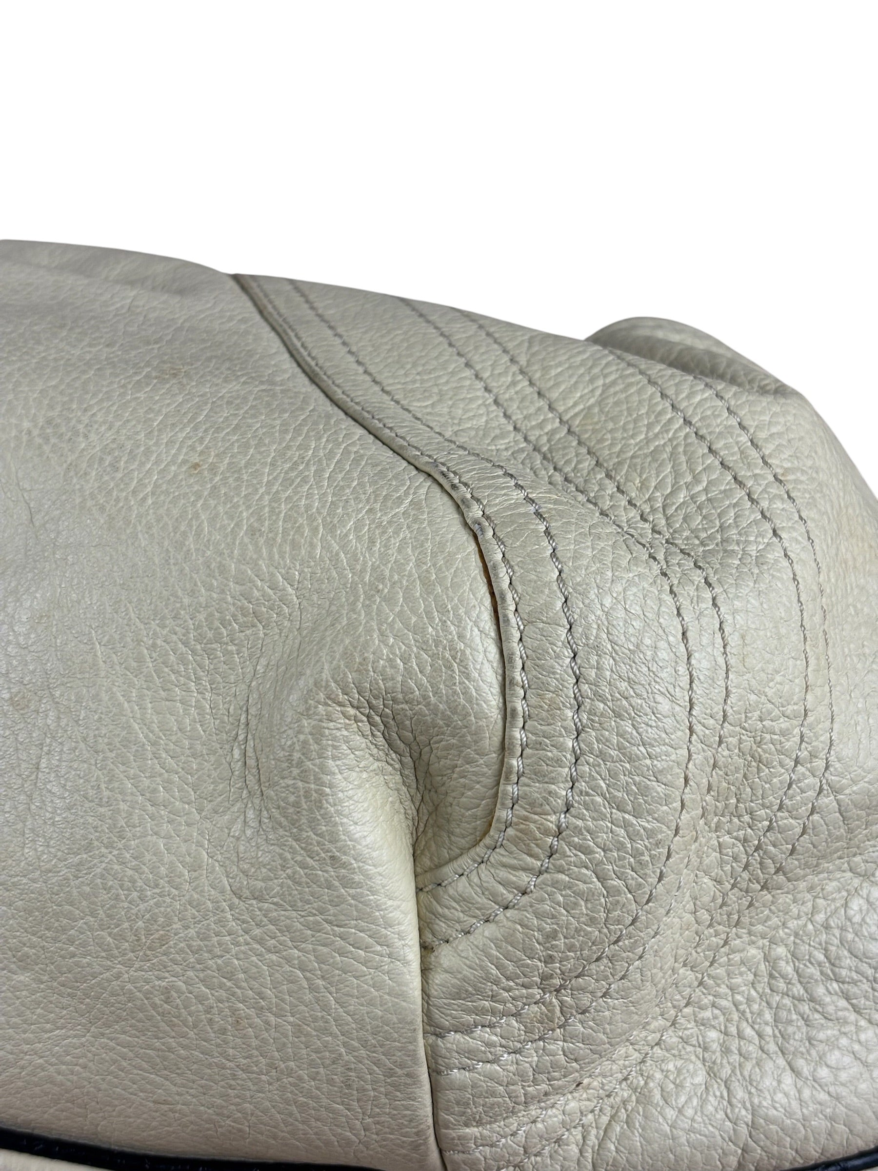 Fendi Off-White Grained Leather Spy Shoulder Bag