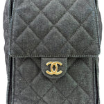 Chanel Navy Quilted Denim/Leather Trim 25 Hobo Bag 2021