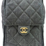 Chanel Navy Quilted Denim/Leather Trim 25 Hobo Bag 2021