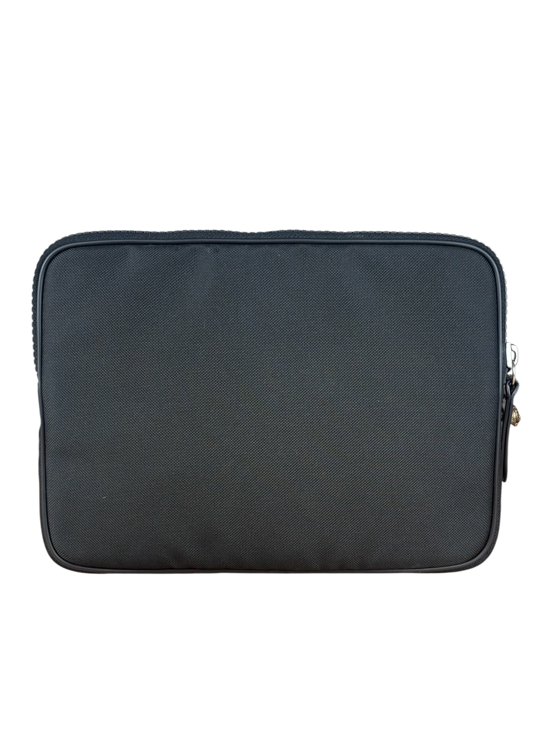 Gucci Black Nylon Butterfly Embroidered Zip Pouch