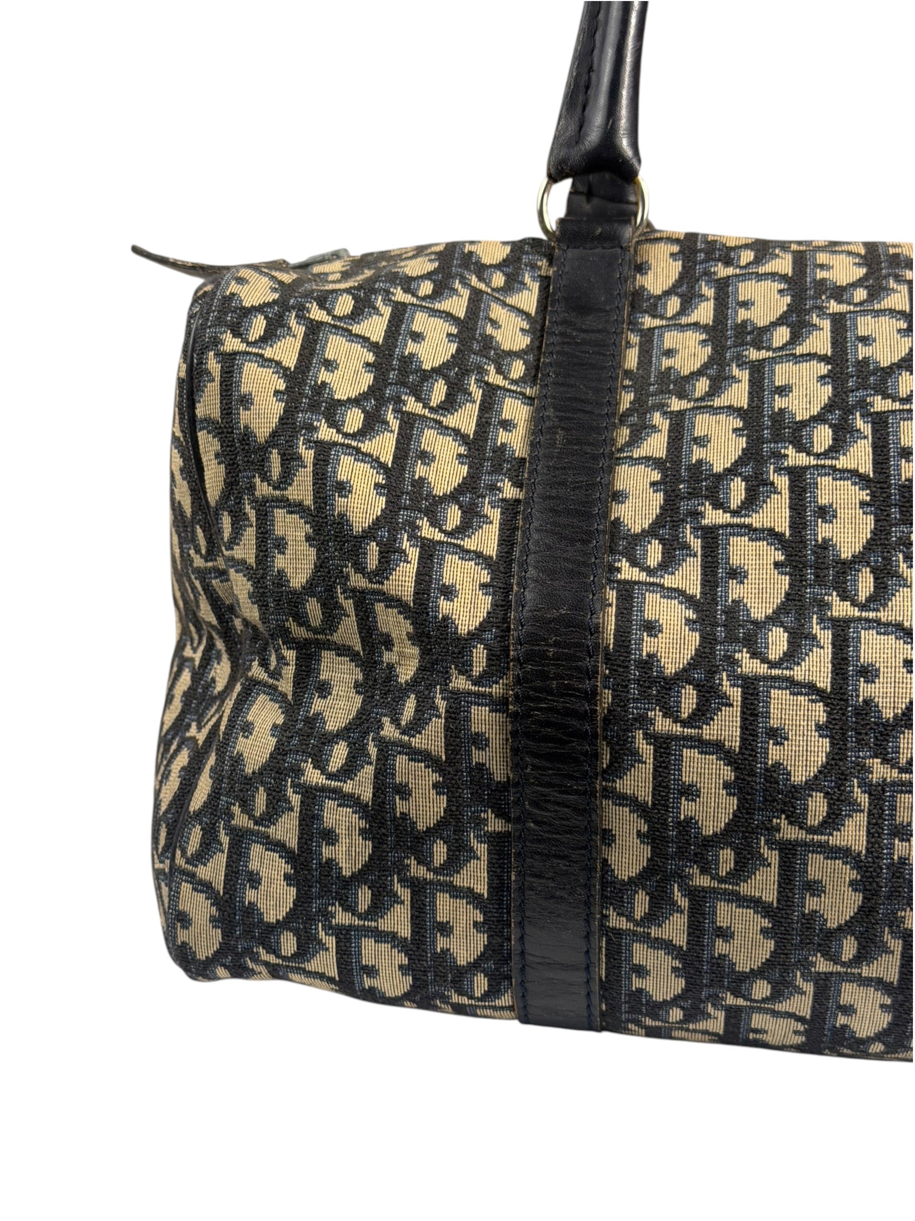 Christian Dior Vintage Navy Blue Trotter Boston Bag