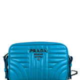 Prada Teal Diagramme Leather Chain Crossbody