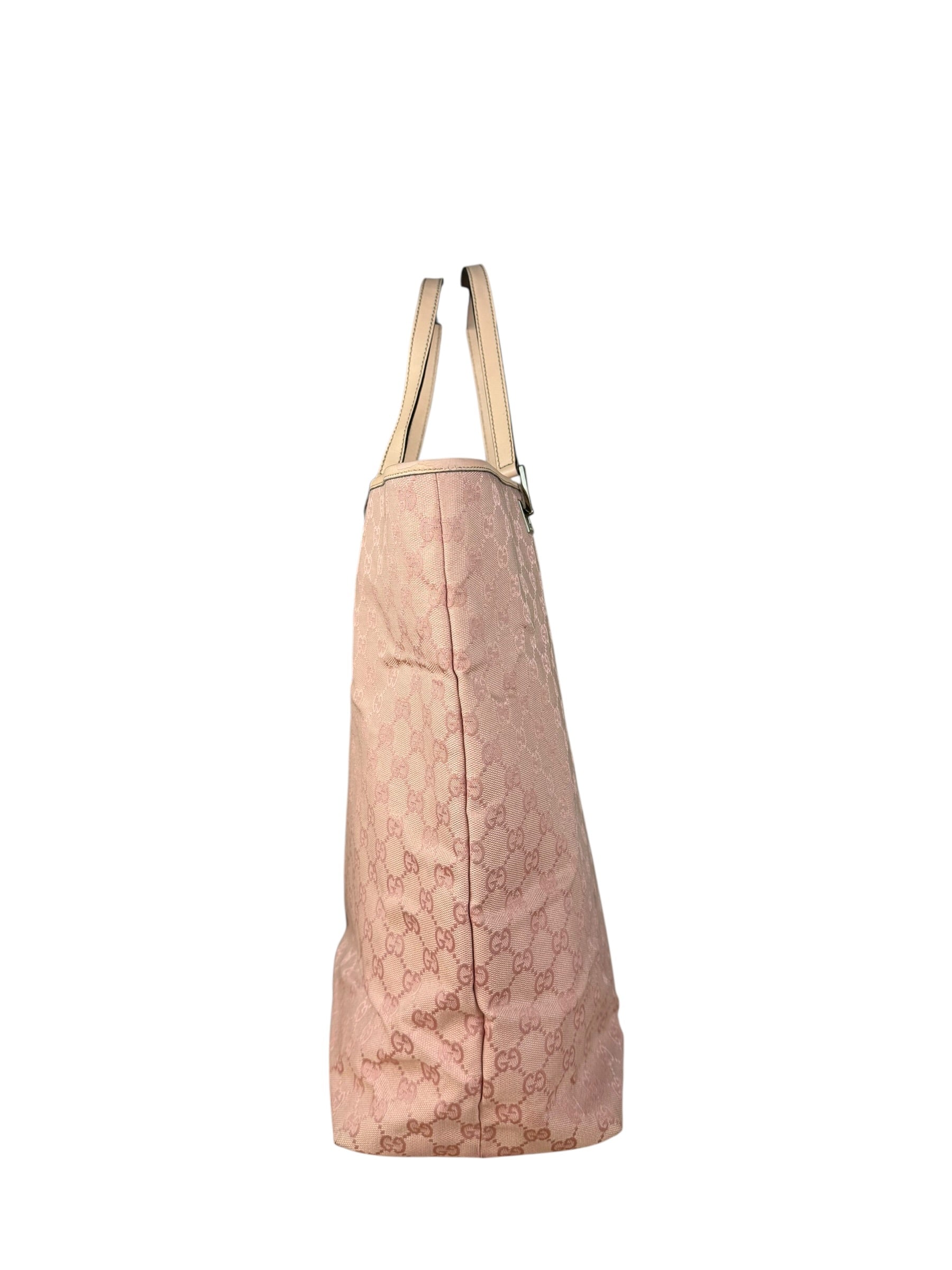 Gucci Vintage Pink Canvas Large Tote Bag