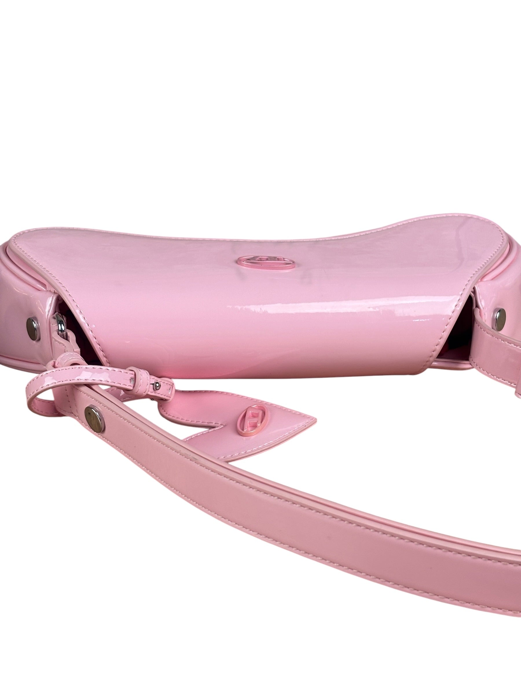 Diesel Pink Patent Leather Play Shoulder Bag