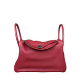 Hermes Lindy 34 Red/Fuchsia Clemence Leather Handbag 2014