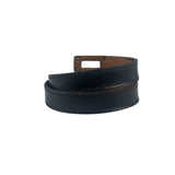 Hermes Black Leather Kelly Double Tour Bracelet