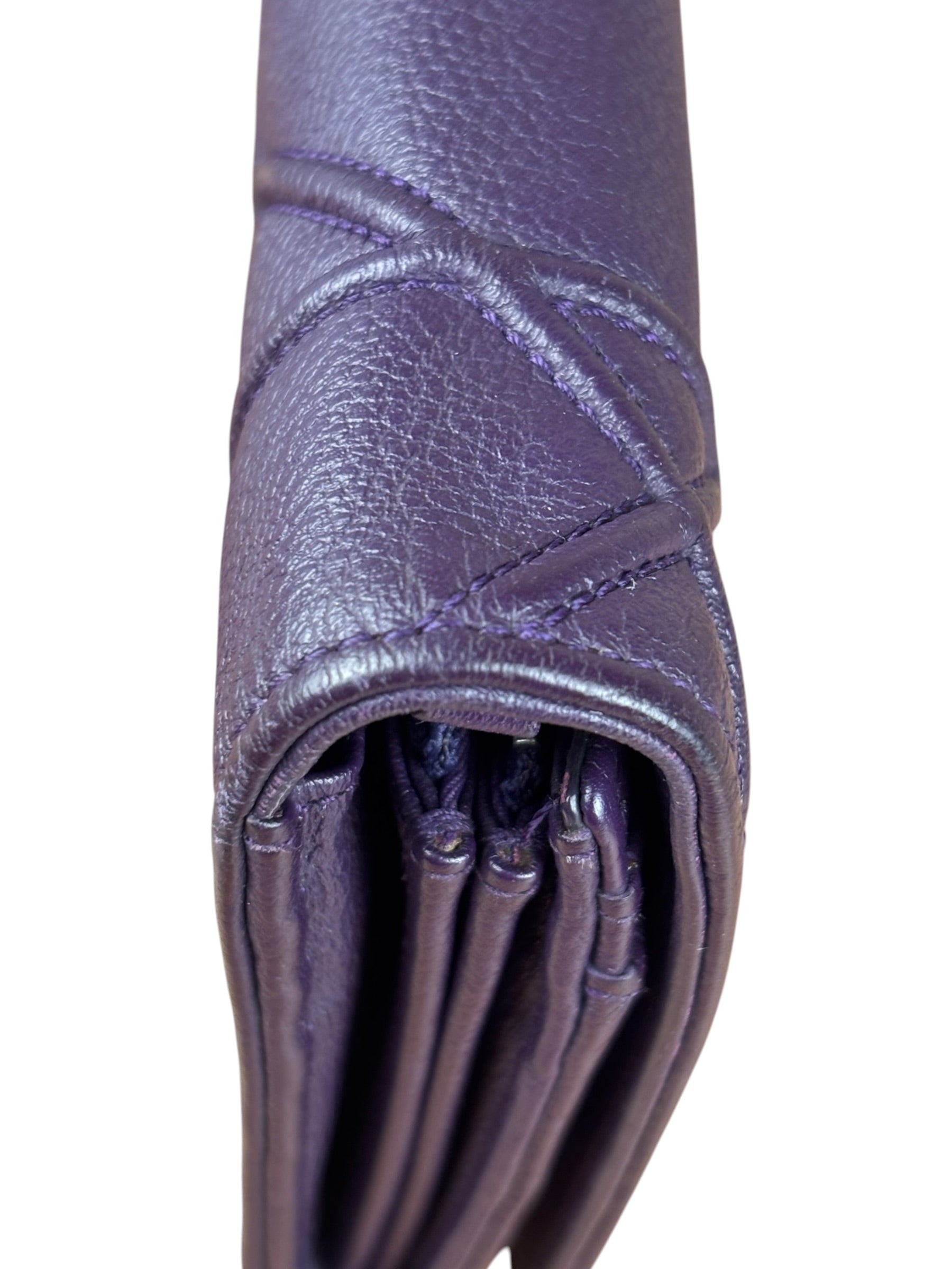 Christian Dior Purple Leather Diorama Wallet on Chain Bag