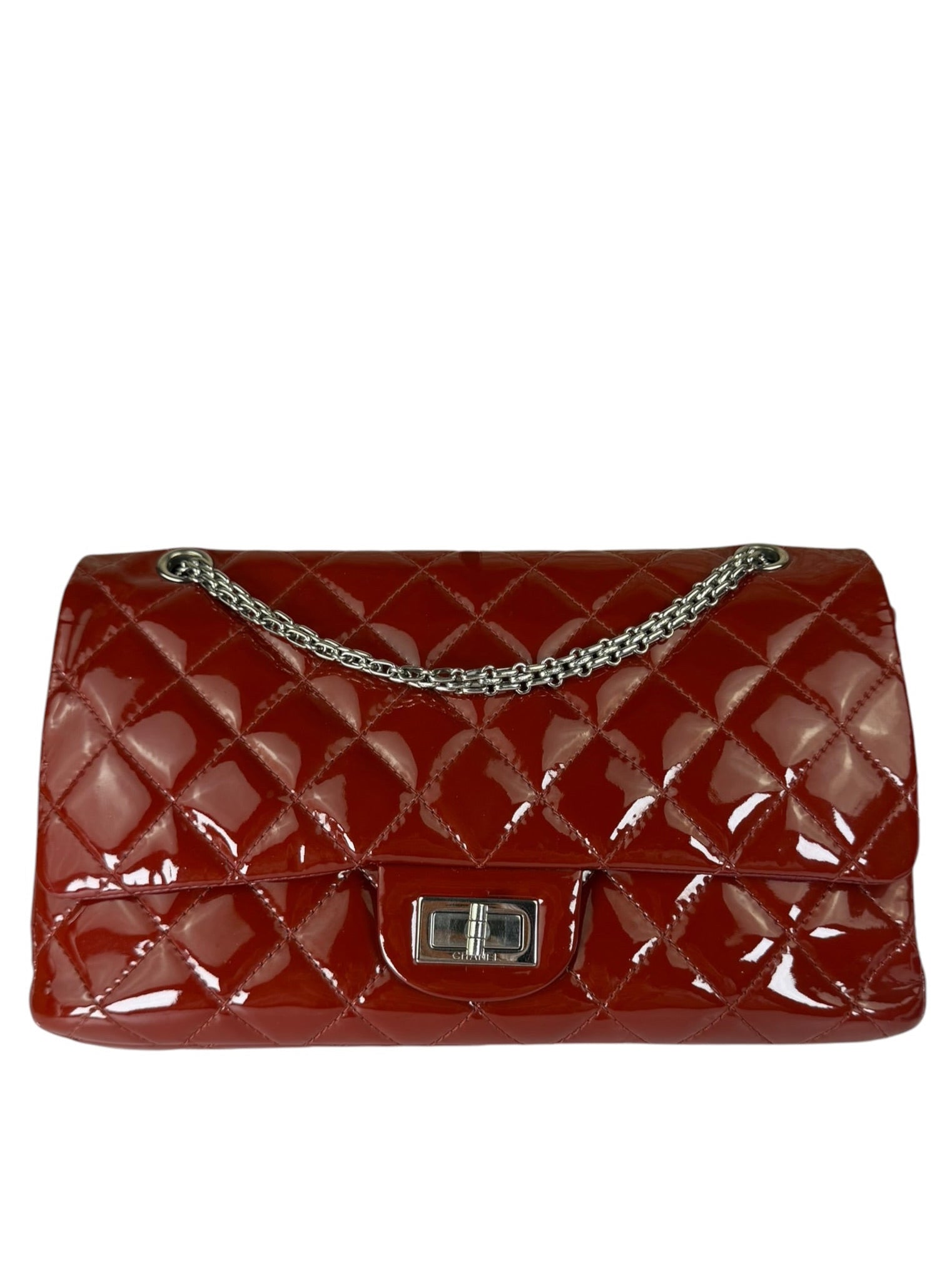 Chanel Red Patent  Quilted Double 2.55 Flap 2009
