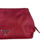Prada Red Nylon Cosmetic Clutch