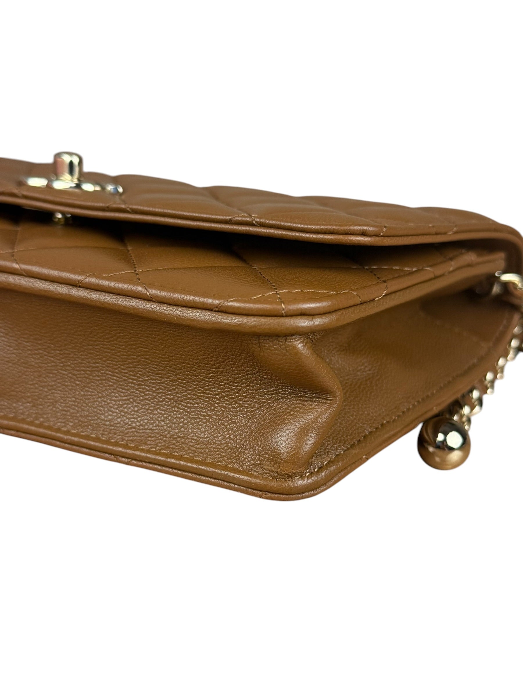 Chanel Brown Quilted Leather Wallet on Chain Shoulder Bag 2026