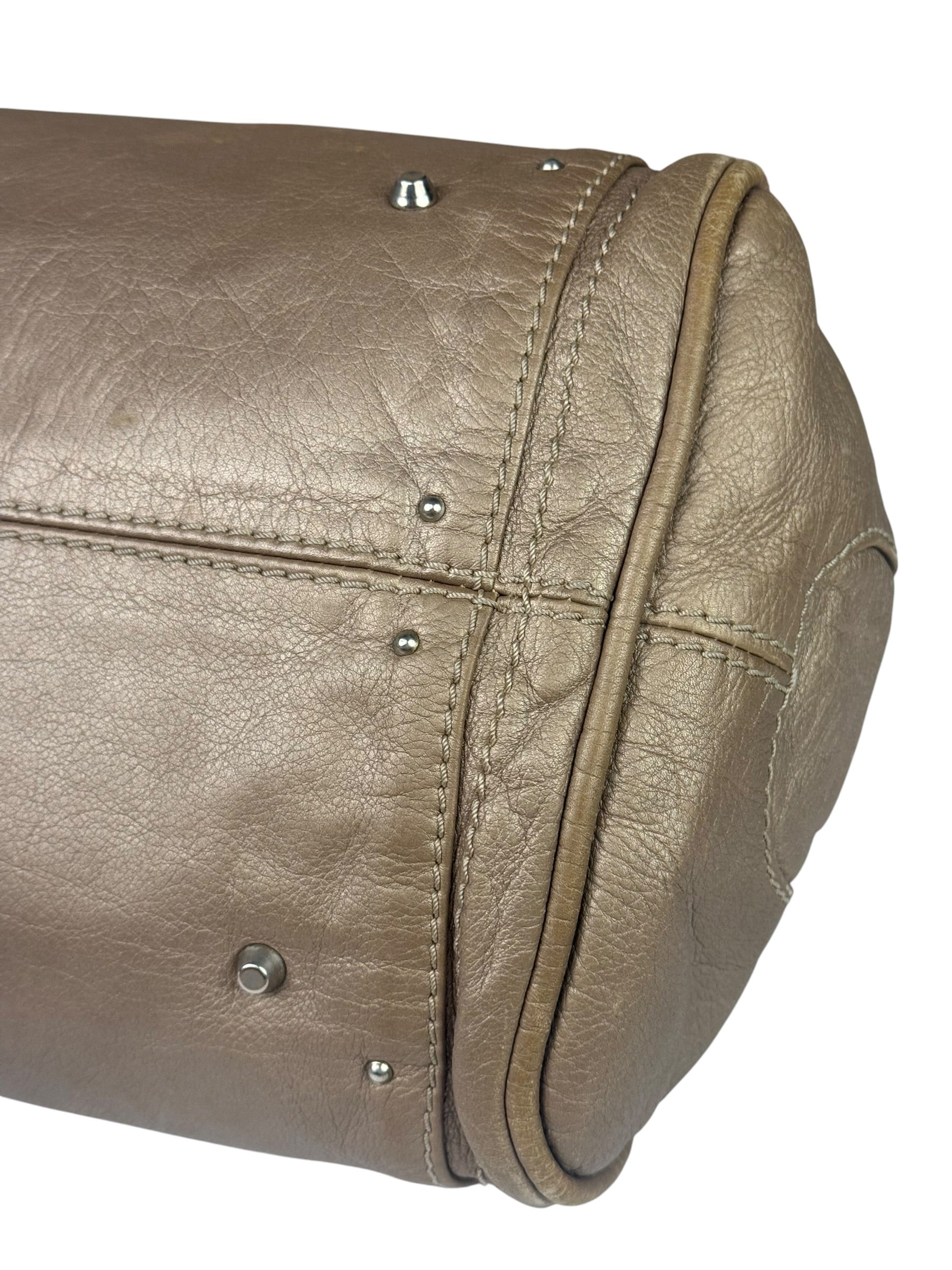 Chloe Bronze Leather Paddington Shoulder Bag