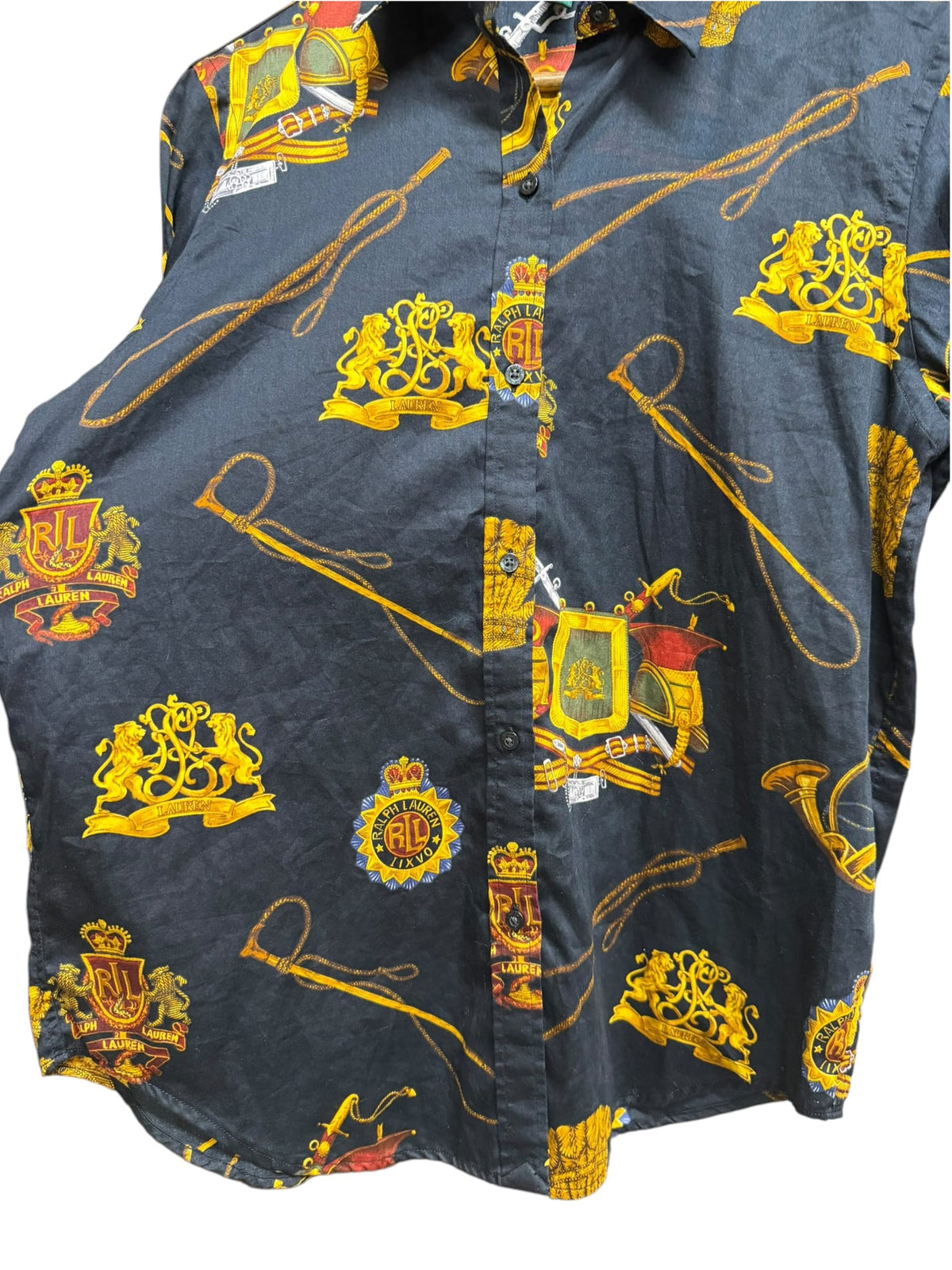 Vintage Lauren by Ralph Lauren Equestrian Print Button Shirt