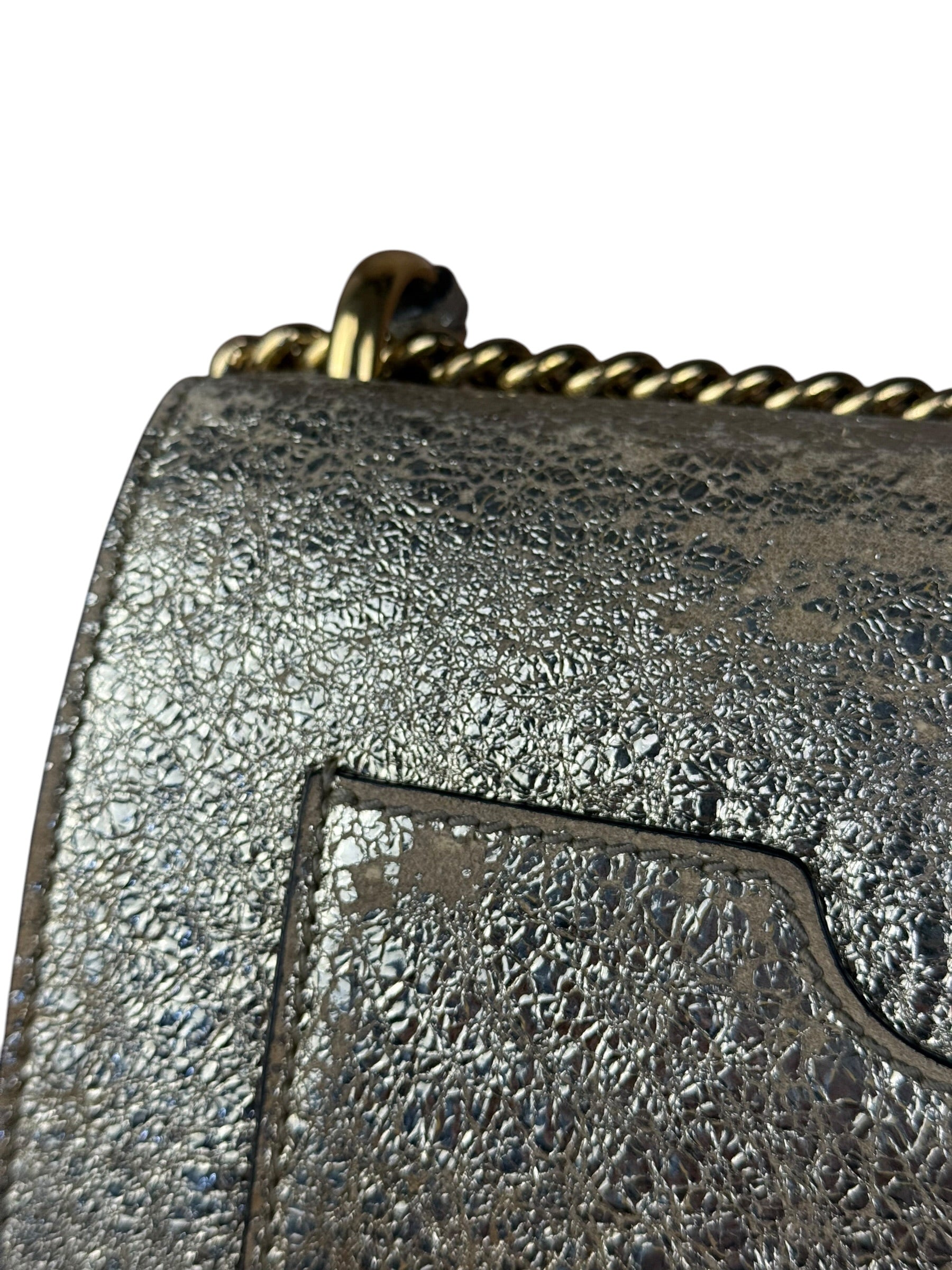 Gucci Gold Metallic Padlock Small Chain Shoulder Bag