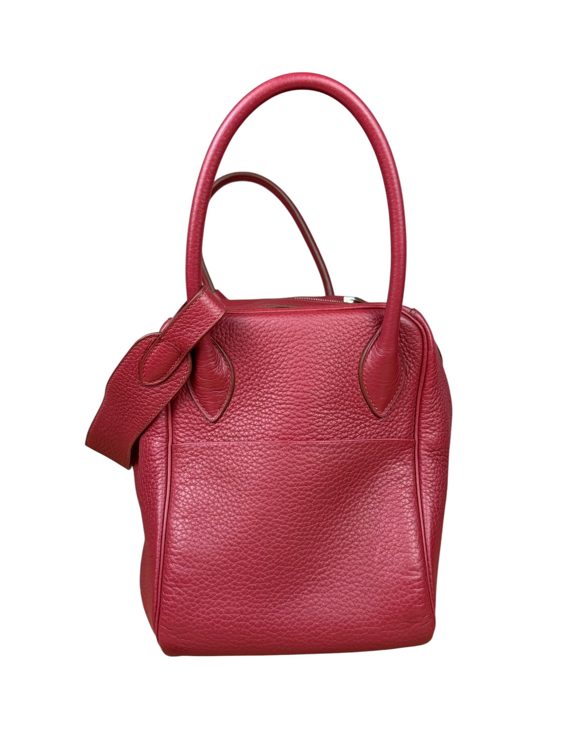 Hermes Lindy 34 Red/Fuchsia Clemence Leather Handbag 2014