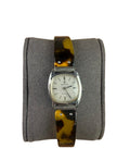 Omega De Ville Silver Stick Dial Tortoise Shell Band 1970's