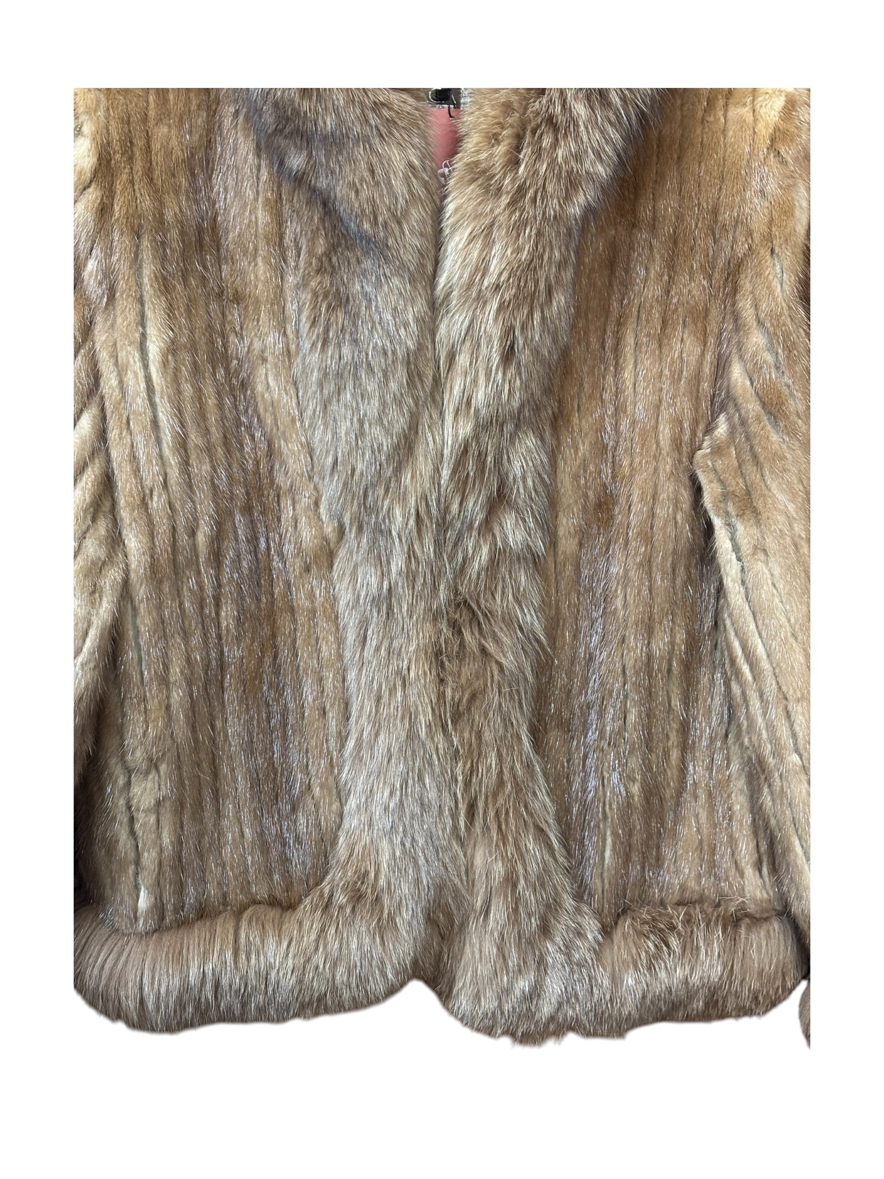 Saga Brown Mink Fur/Fox Fur Trim Coat