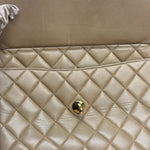 Chanel Tan Brown Quilted Leather Flap Chain Camera Bag