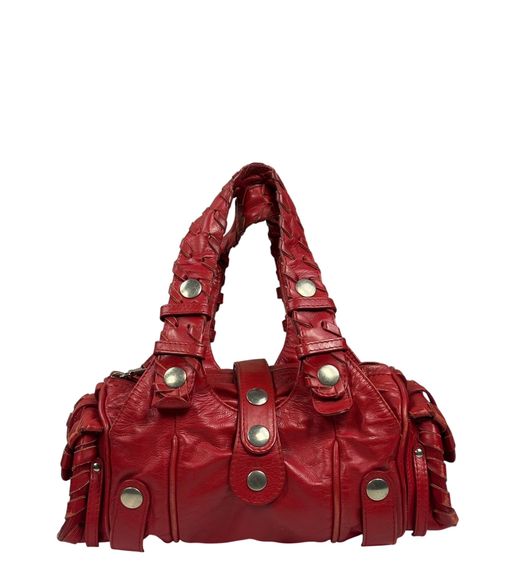 Chloe Red Leather Silverado Shoulder Bag
