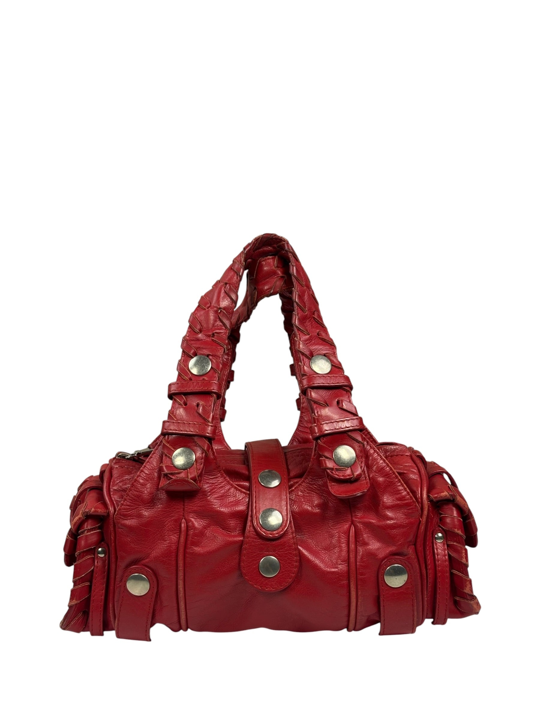 Chloe Red Leather Silverado Shoulder Bag