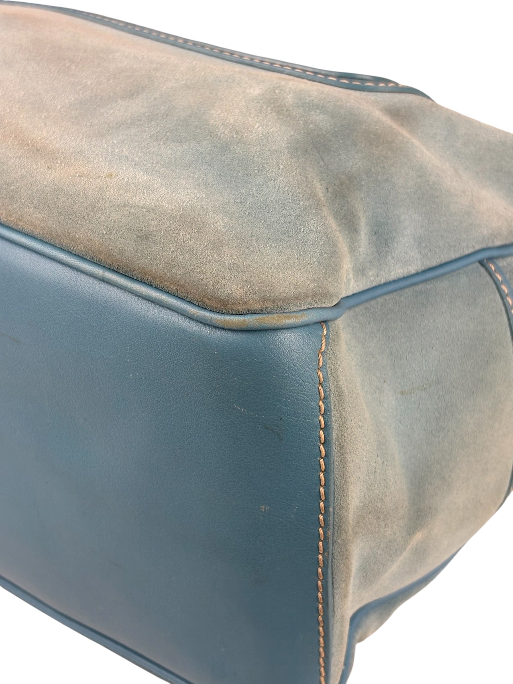 Celine Baby Blue Suede Leather Trip Boogie Handbag