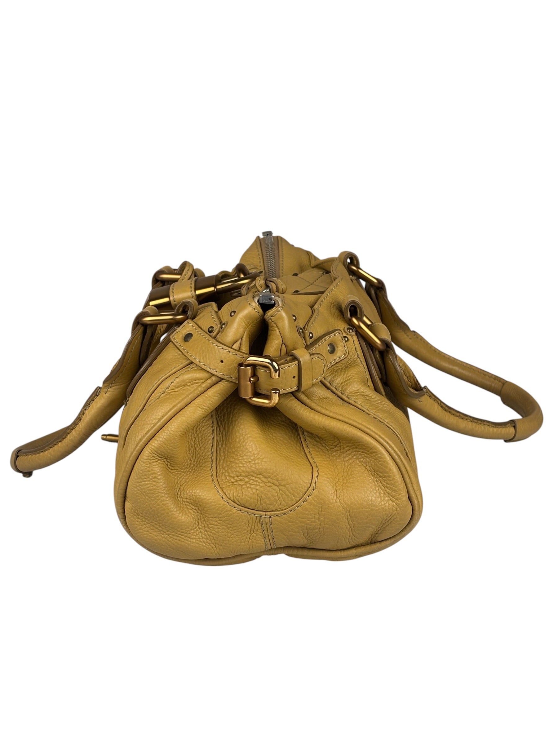 Chloe Yellow Leather Paddington Shoulder Bag