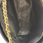 Chanel Beige/Black Leather Trim Diamond-Quilted Shoulder Bag 2002
