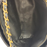 Chanel Beige/Black Leather Trim Diamond-Quilted Shoulder Bag 2002