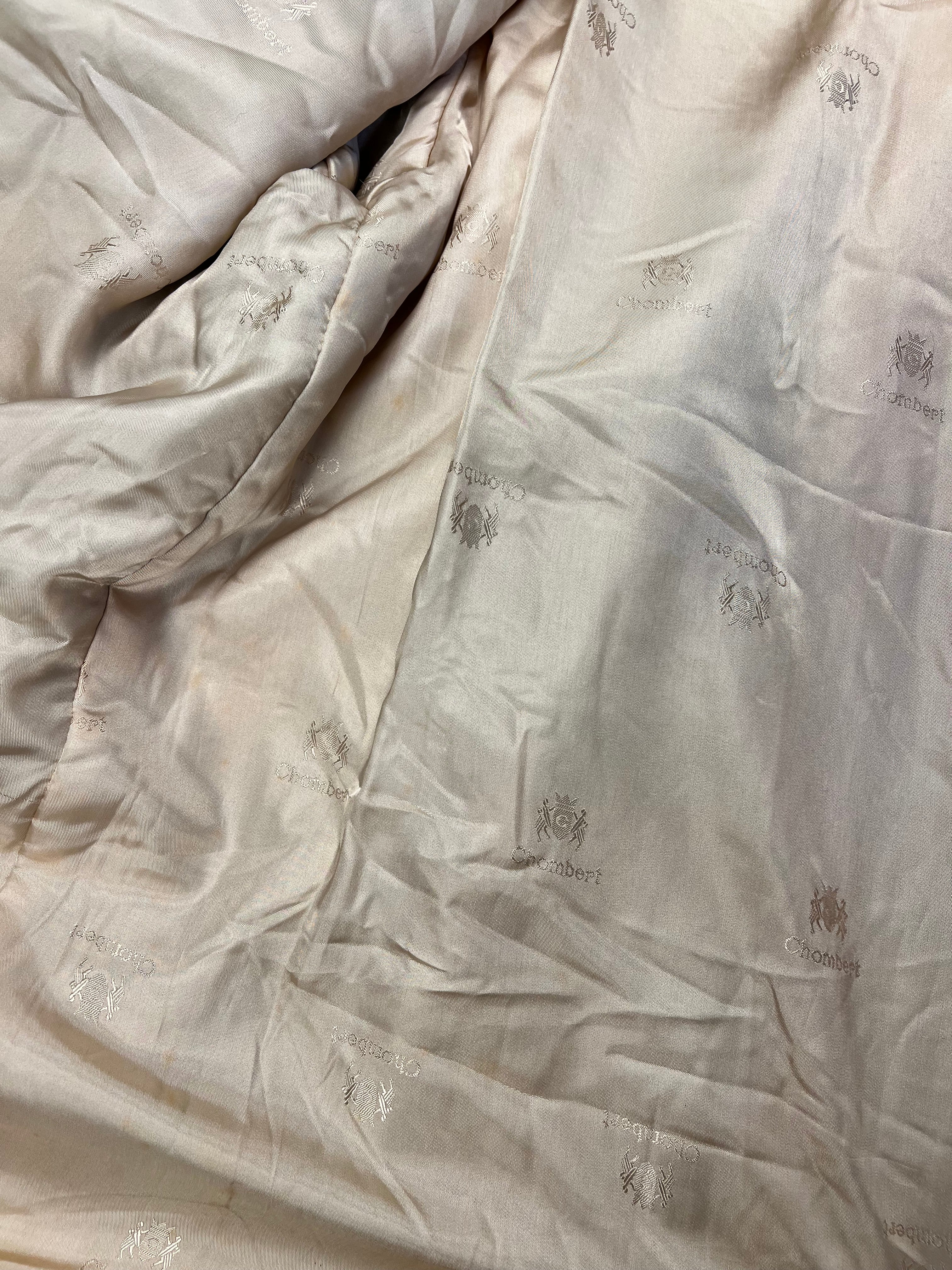 Modéle Chombert Leather Fur Lined Coat Ivory