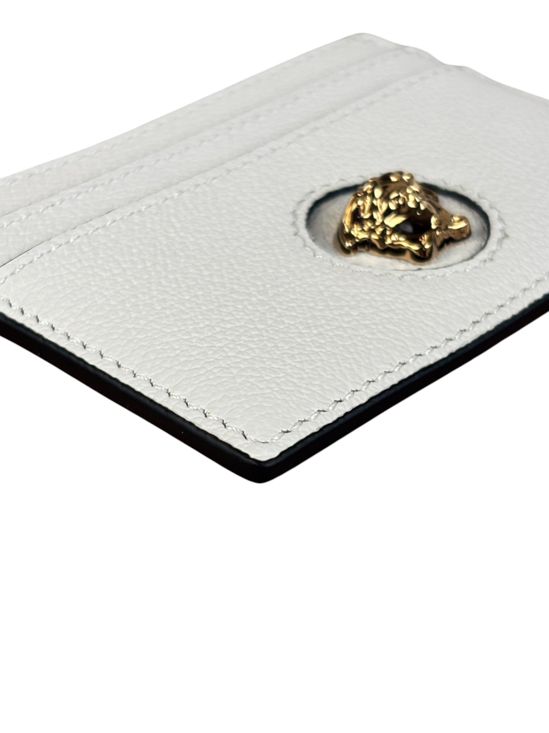 Versace White Leather Medusa Card Holder