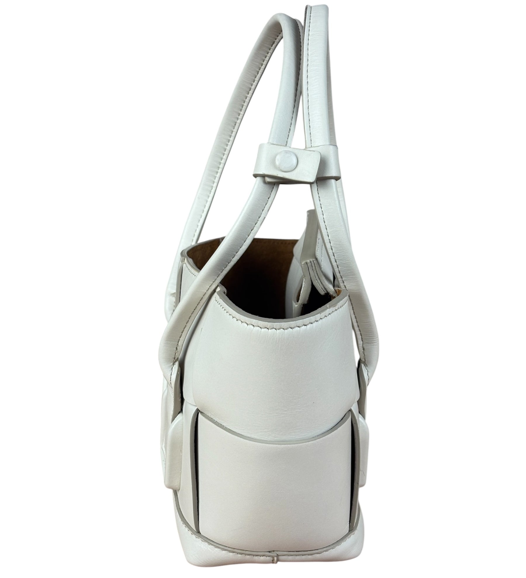 Bottega Veneta Cream Leather Mini Arco Two-Way Bag