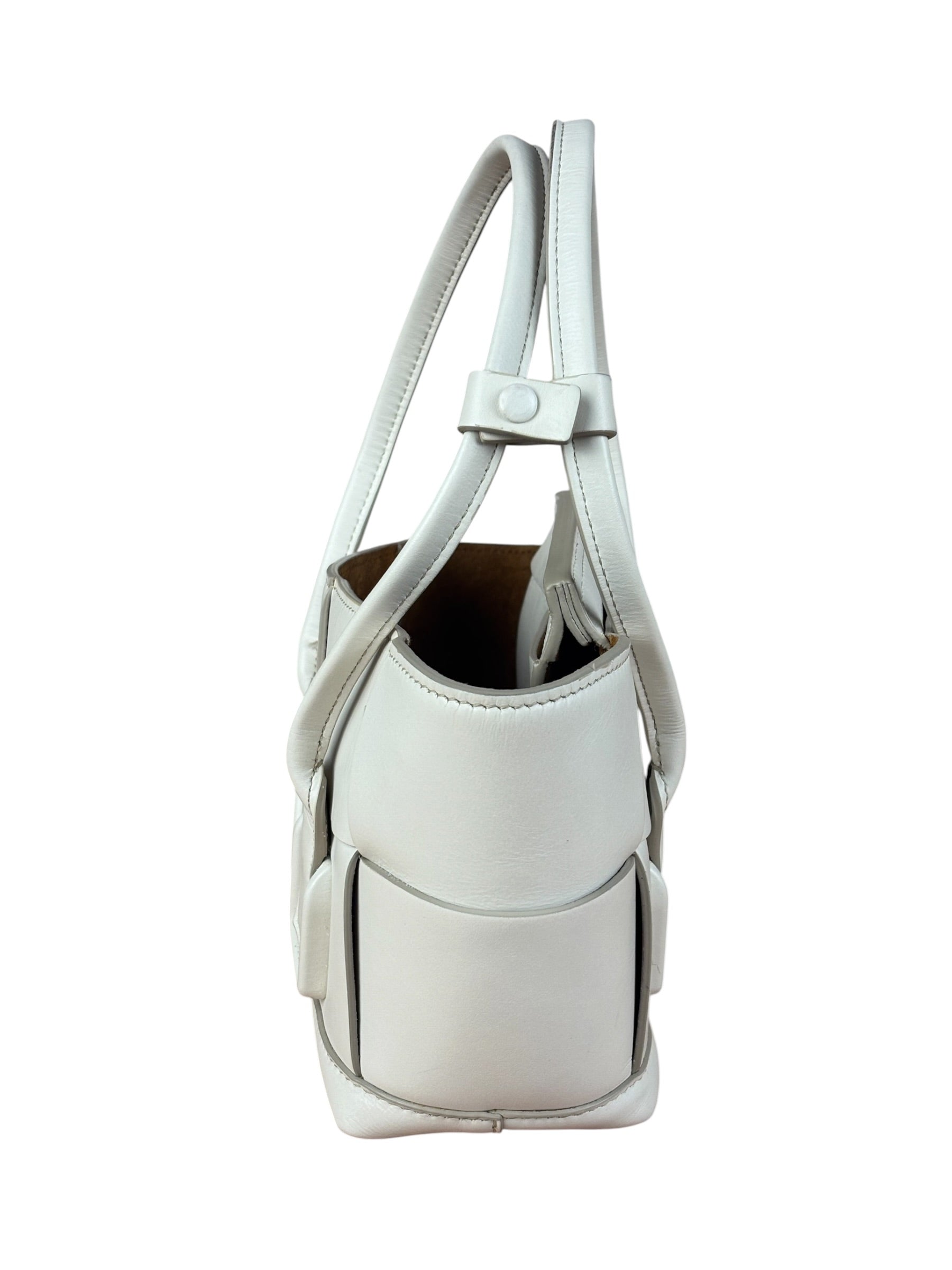 Bottega Veneta Cream Leather Mini Arco Two-Way Bag