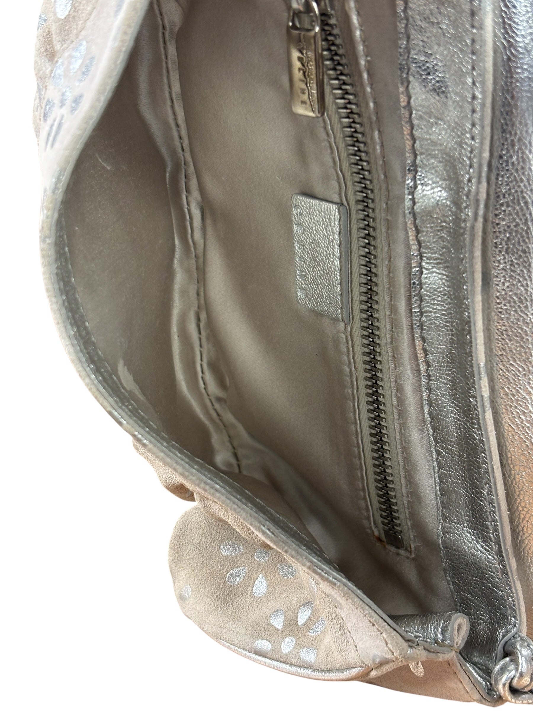 Celine Grey/Silver Suede/Leather Daisy Pochette