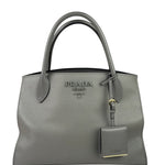 Prada Grey Saffiano Leather Two-Way Tote