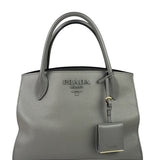 Prada Grey Saffiano Leather Two-Way Tote