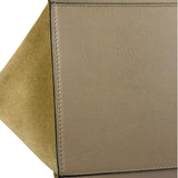 Celine Tri-Color Beige Leather/Suede Trapeze Medium Two-Way Bag