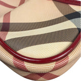 Burberry Red Patent Leather Trim Super Nova Check Pochette