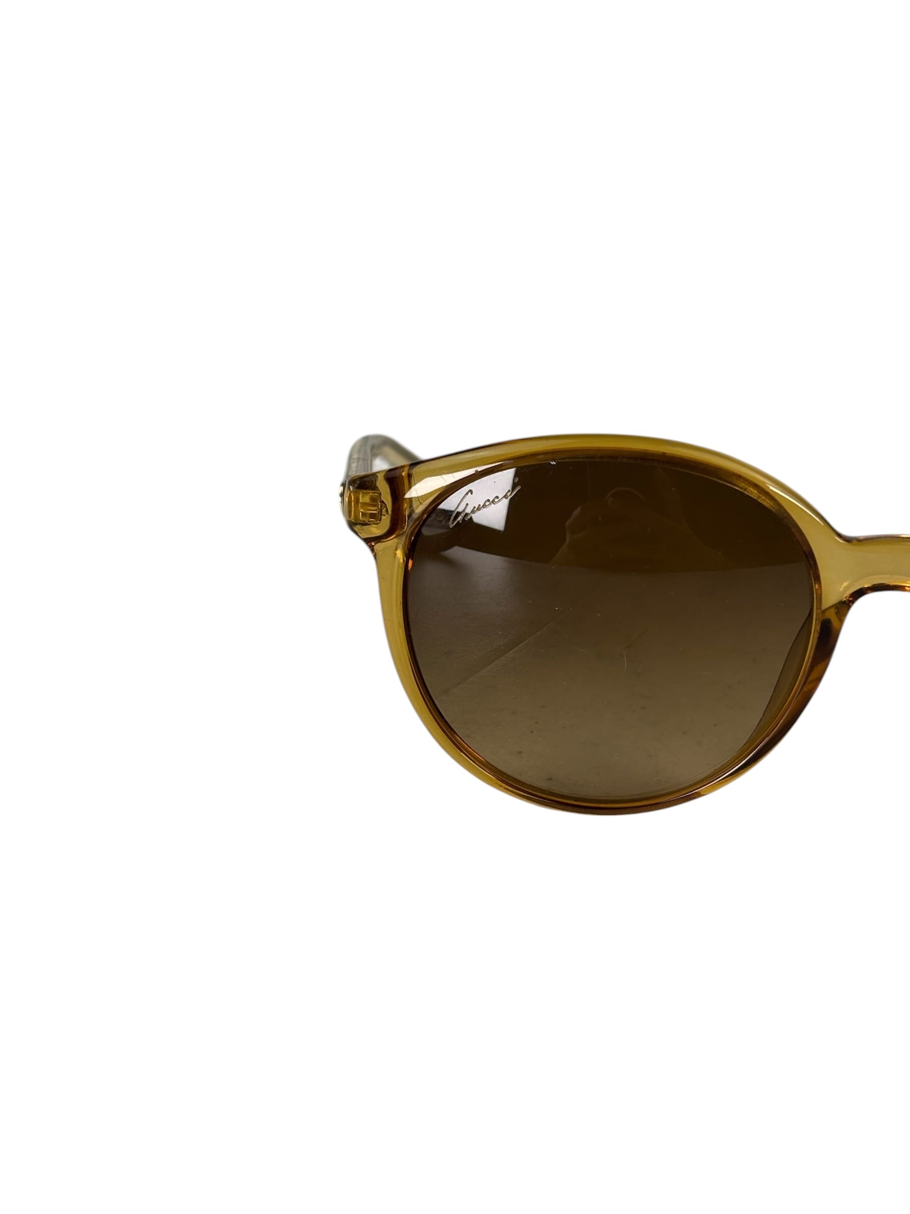 Gucci Brown Translucent GG3697/S Round-To-Oval Sunglasses
