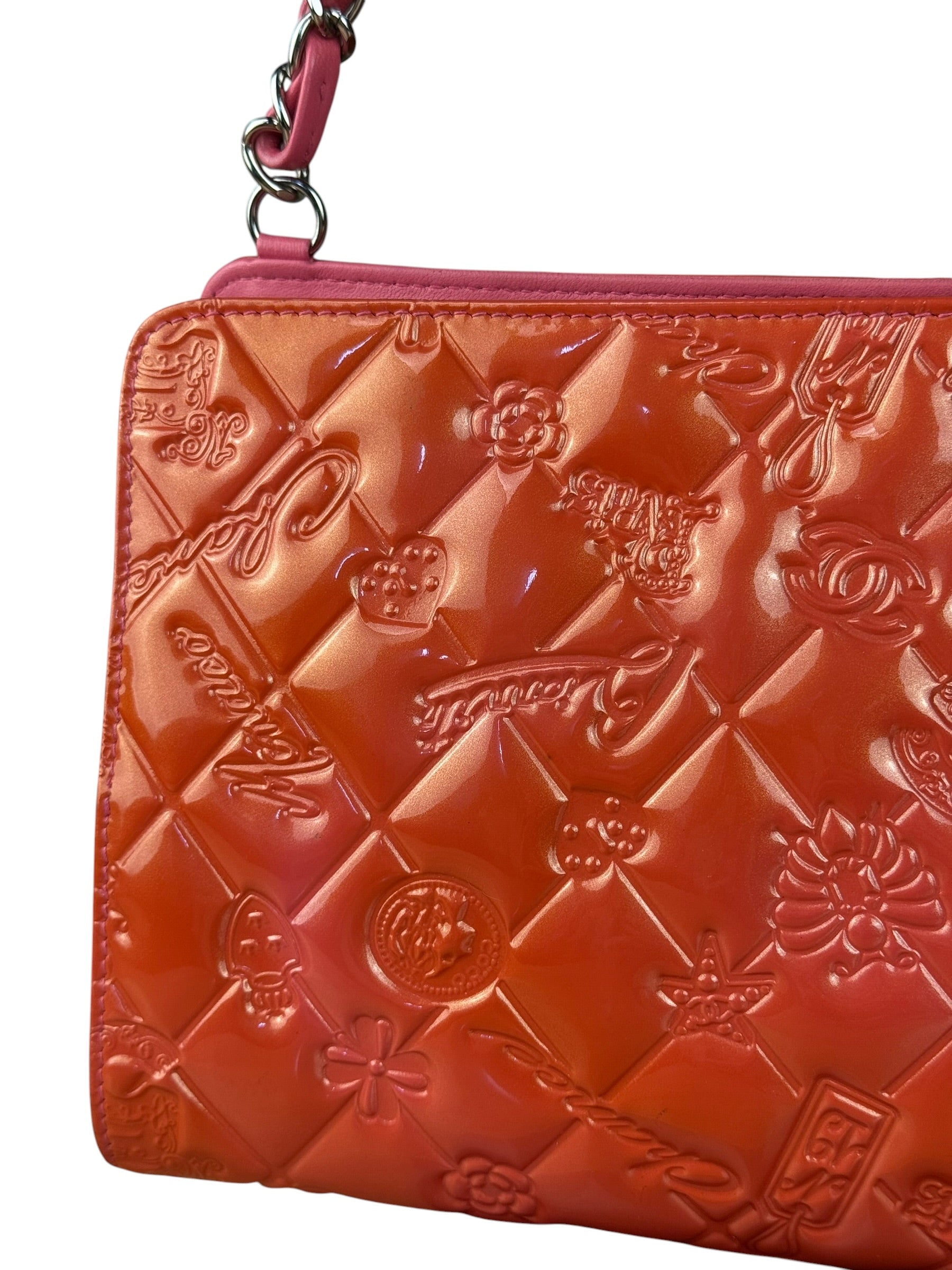 Chanel Orange Patent Lucky Symbols Pochette 2009