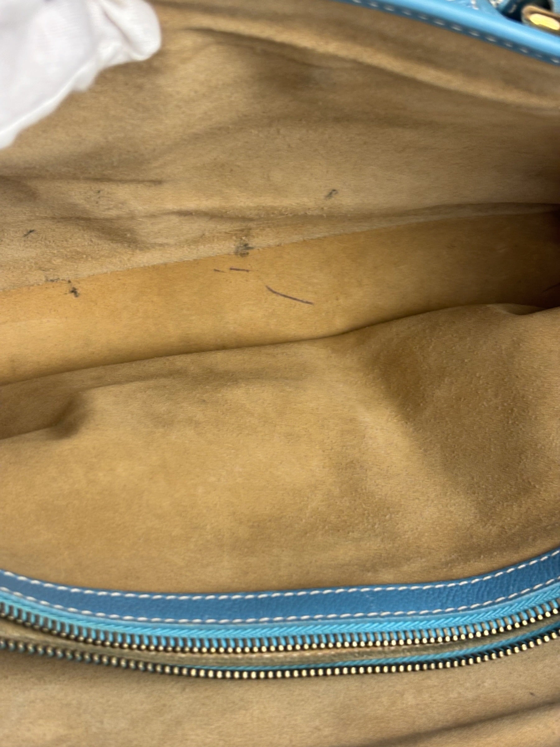 Celine Baby Blue Suede Leather Trip Boogie Handbag