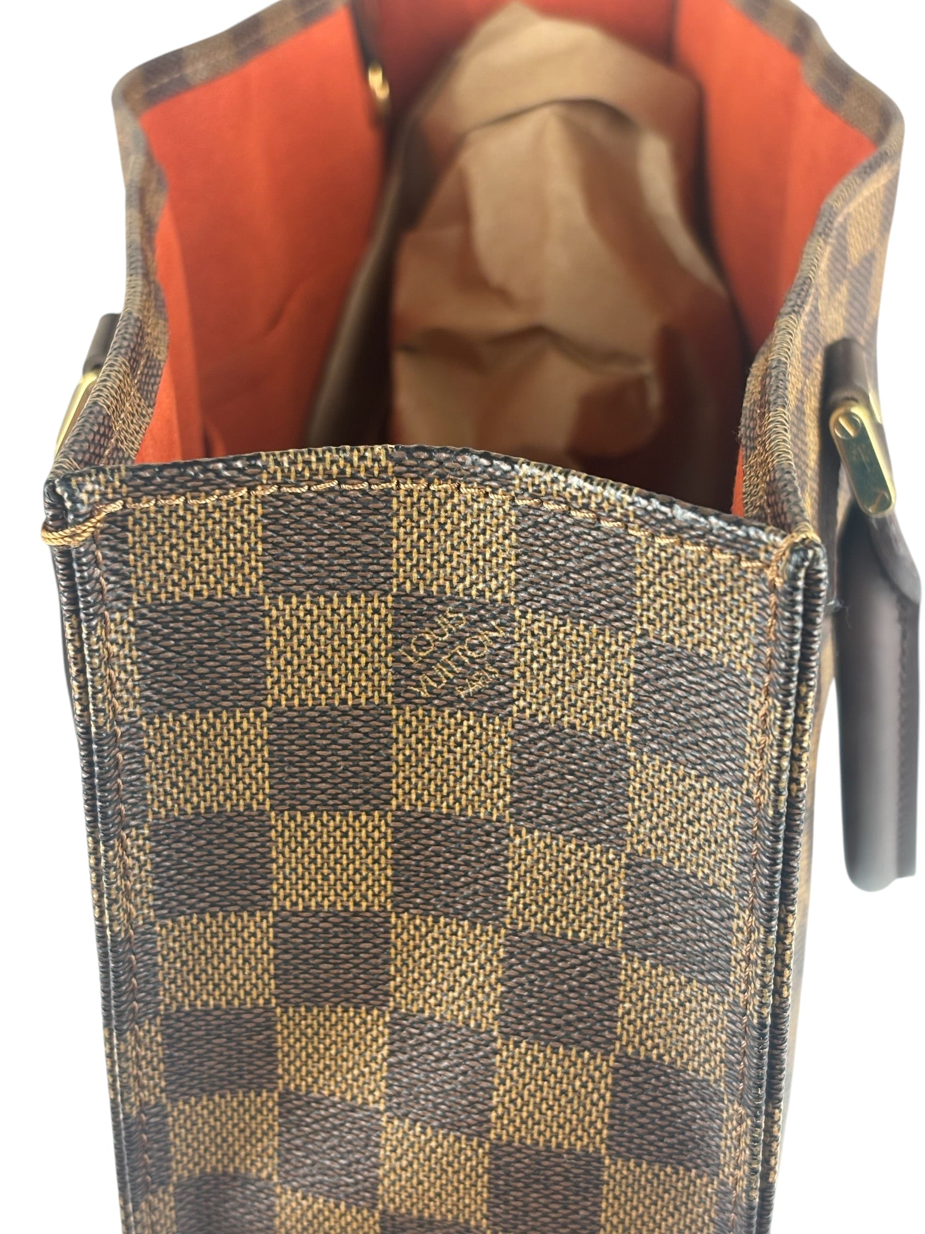 Louis Vuitton Damier Ebene Sac Plat Tote Bag MM
