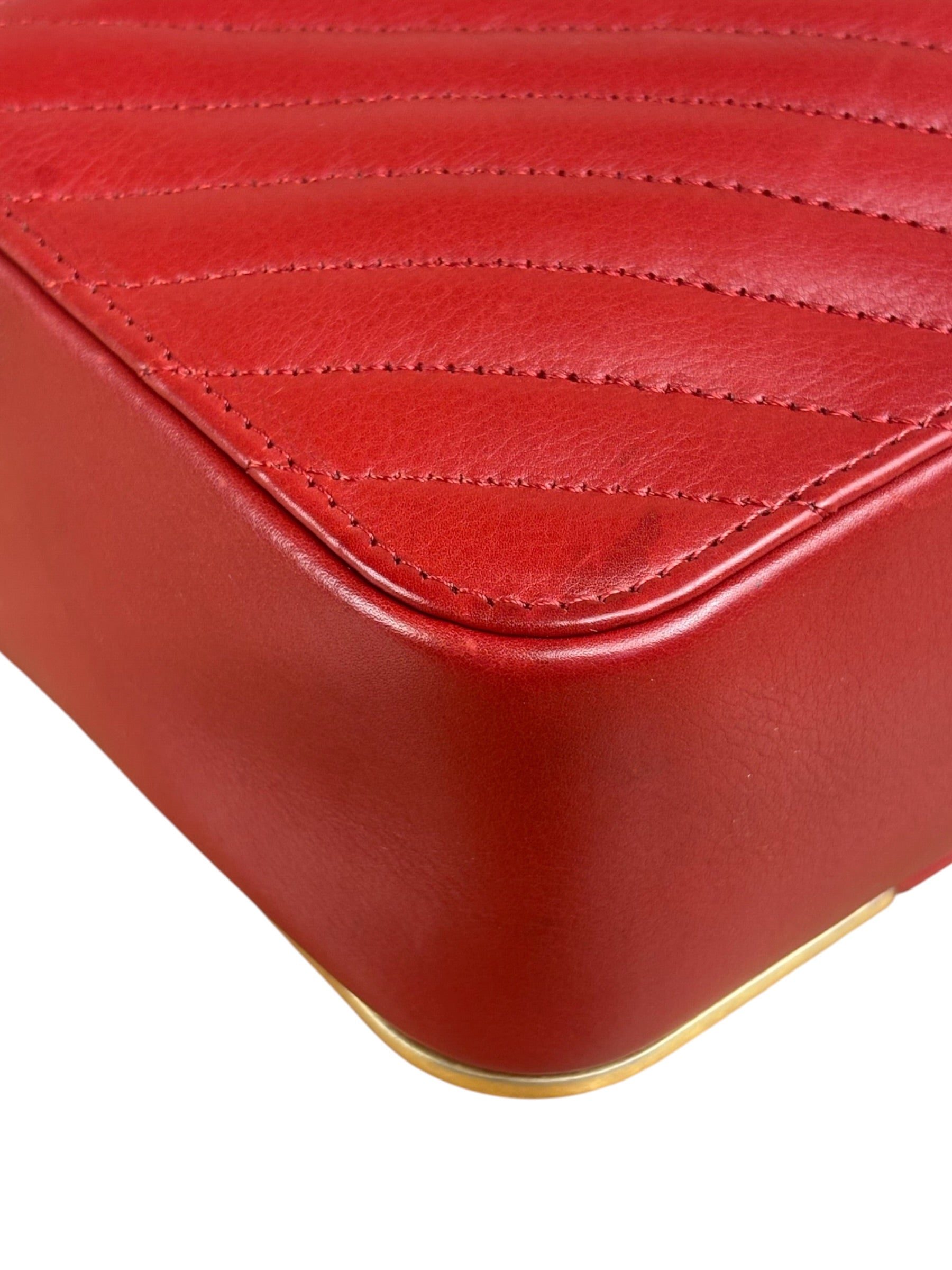 Chanel Red Quilted Leather Rock The Corner Minaudiere Shoulder Bag 2018