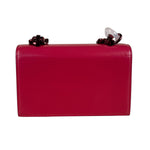Alexander McQueen Red Leather Mini Jeweled Knuckle Shoulder Bag