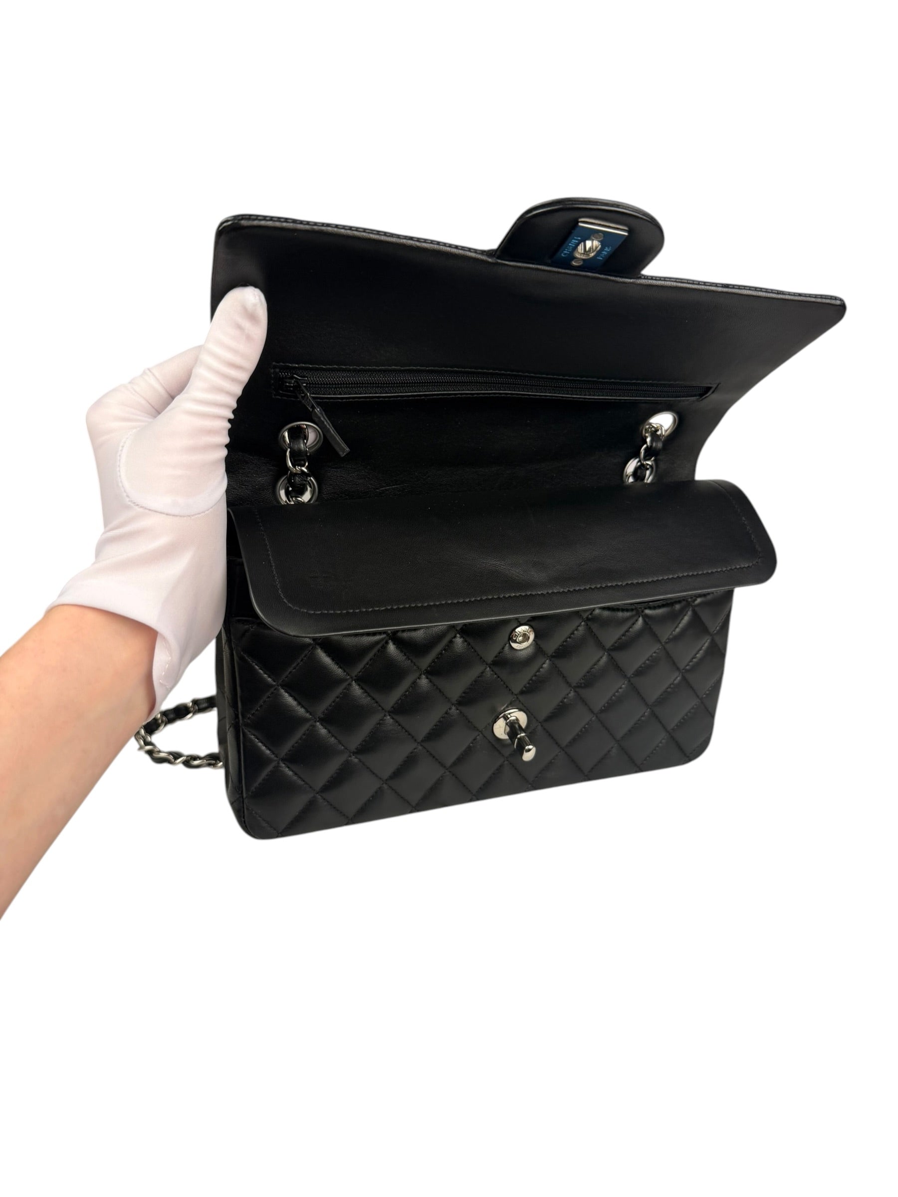 Chanel Black Quilted Leather Classic Medium Double Flap Bag 2017