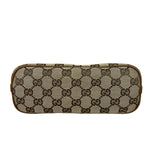 Gucci Brown Leather Trim GG Boat Pochette
