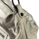 Balenciaga Grey Lambskin Day Moto Hobo Bag